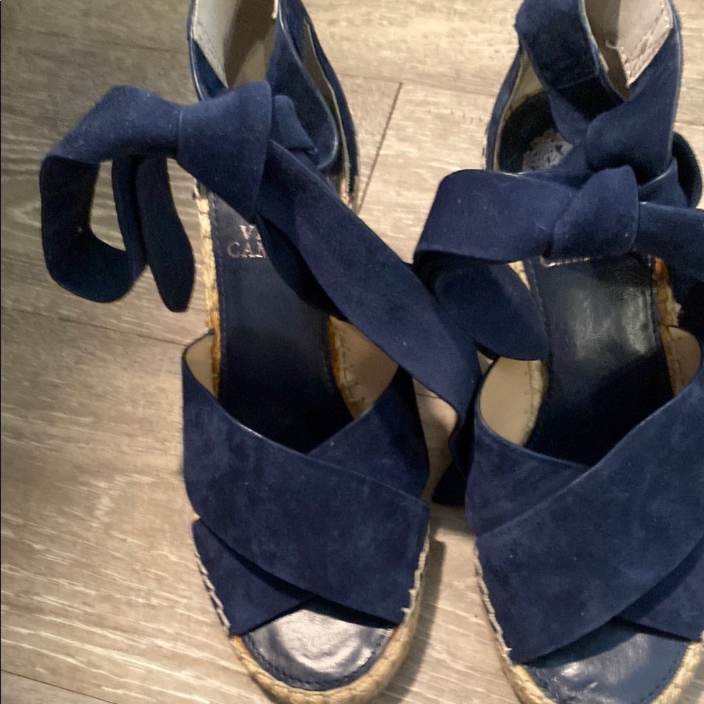 Vince Camuto Women's Navy Espadrille Sandals Ankle Ties women’s size 6M - Picture 2 of 6